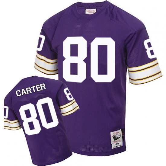 Mitchell And Ness Minnesota Vikings #80 Cris Carter Purple Team Color Authentic Throwback NFL Jersey - Ujersey