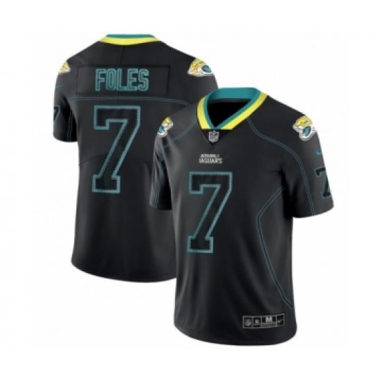Men's Jacksonville Jaguars #7 Nick Foles Limited Lights Out Black Rush Football Jersey - Ujersey