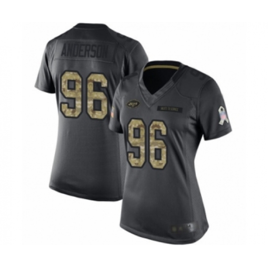 Women's New York Jets #96 Henry Anderson Limited Black 2016 Salute to Service Football Jersey - Ujersey