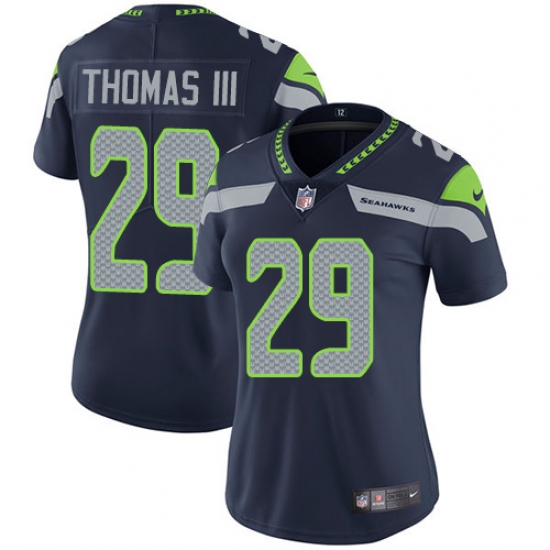 Women's Nike Seattle Seahawks #29 Earl Thomas III Steel Blue Team Color Vapor Untouchable Limited Player NFL Jersey - Ujersey