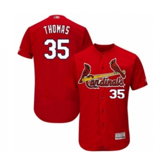 Men's St. Louis Cardinals #35 Lane Thomas Red Alternate Flex Base Authentic Collection Baseball Player Jersey - Ujersey