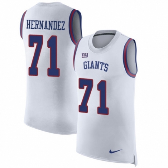 Men's Nike New York Giants #71 Will Hernandez White Rush Player Name & Number Tank Top NFL Jersey - Ujersey