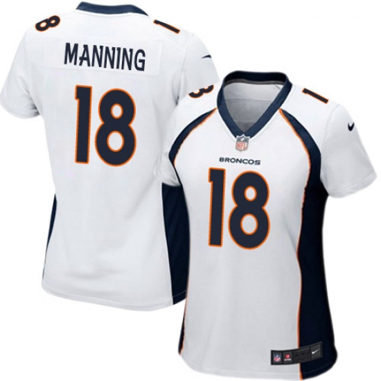 Women's Nike Denver Broncos #18 Peyton Manning Game White NFL Jersey - Ujersey
