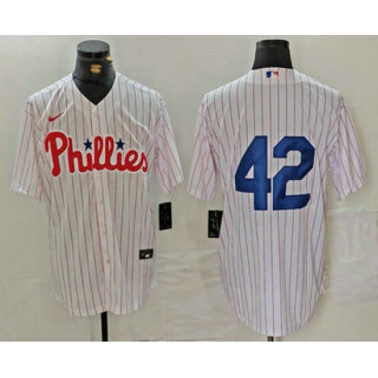 Men's Philadelphia Phillies #42 Jackie Robinson White Cool Base Stitched Jersey - Ujersey