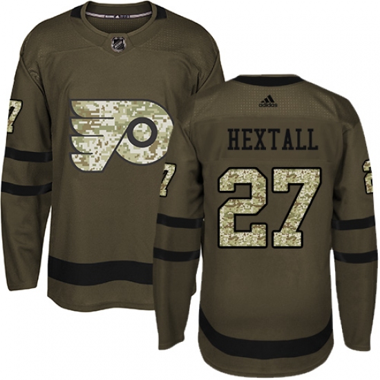 Men's Adidas Philadelphia Flyers #27 Ron Hextall Premier Green Salute to Service NHL Jersey - Ujersey
