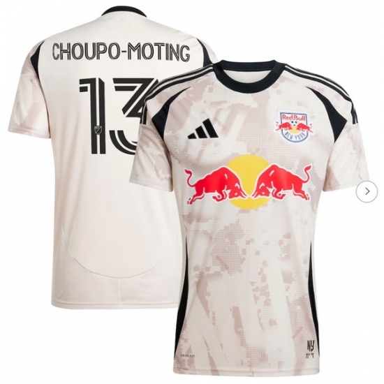 Men's New York Red Bulls Eric Maxim Choupo-Moting adidas Tan 2025 Stone Kit Replica Player Jersey - Ujersey
