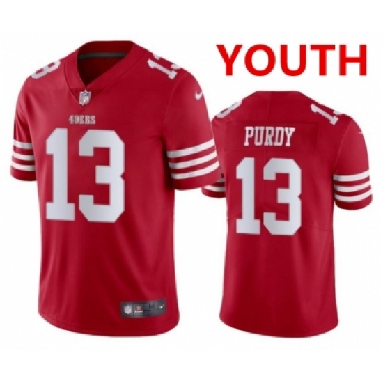 Youth Nike San Francisco 49ers #13 Brock Purdy Red Vapor Untouchable Limited Stitched Football Jersey - Ujersey