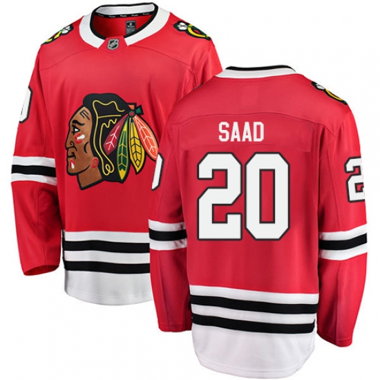 Men's Chicago Blackhawks #20 Brandon Saad Fanatics Branded Red Home Breakaway NHL Jersey - Ujersey