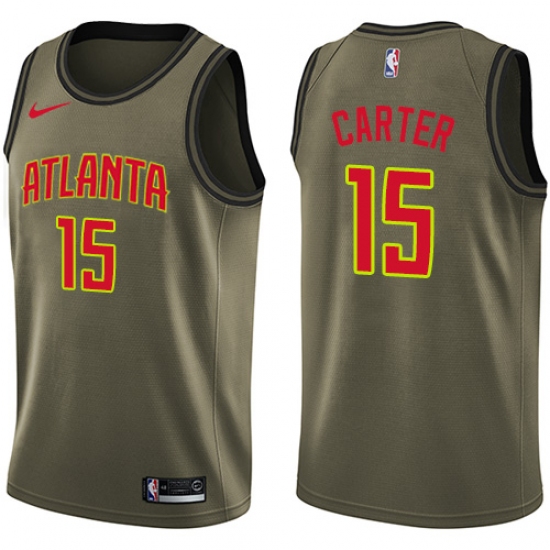 Youth Nike Atlanta Hawks #15 Vince Carter Swingman Green Salute to Service NBA Jersey