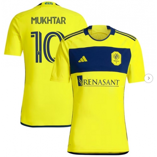 Mens Nashville SC Hany Mukhtar adidas Yellow 2024 The 615 Kit Replica Player Jersey - Ujersey