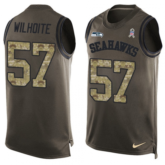 Men's Nike Seattle Seahawks #57 Michael Wilhoite Limited Green Salute to Service Tank Top NFL Jersey - Ujersey
