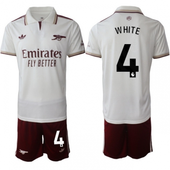 Men Arsenal 2026 Soccer Jerseys White #4 WHITE