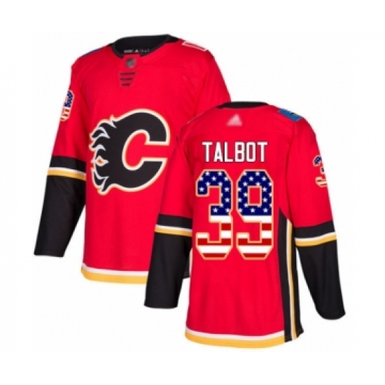 Youth Calgary Flames #39 Cam Talbot Authentic Red USA Flag Fashion Hockey Jersey - Ujersey