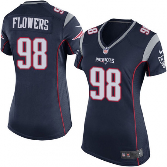 Women's Nike New England Patriots #98 Trey Flowers Game Navy Blue Team Color NFL Jersey - Ujersey