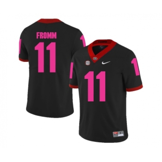 Georgia Bulldogs 11 Jake Fromm Black 2018 Breast Cancer Awareness College Football Jersey - Ujersey
