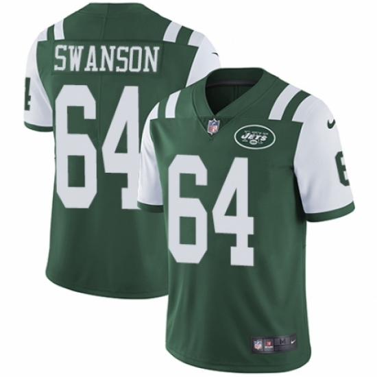 Youth Nike New York Jets #64 Travis Swanson Green Team Color Vapor Untouchable Limited Player NFL Jersey - Ujersey