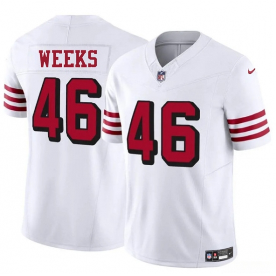 Men's San Francisco 49ers #46 Jon Weeks New White 2025 F.U.S.E. Vapor Untouchable Limited Football Stitched Jersey - Ujersey
