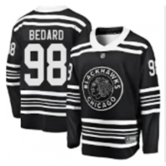 Men's Chicago Blackhawks #98 Connor Bedard Adidas Authentic 2019 Winter Classic Black Jersey - Ujersey