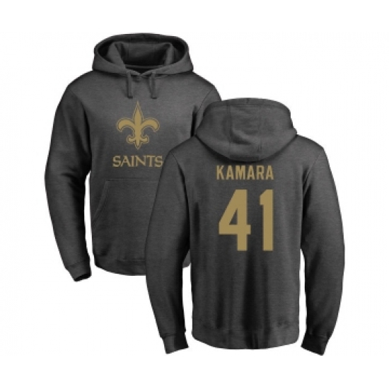 Football New Orleans Saints #41 Alvin Kamara Ash One Color Pullover Hoodie - Ujersey