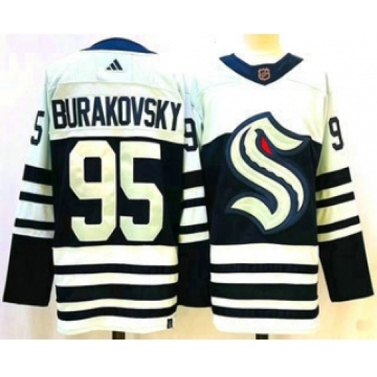 Men's Seattle Kraken #95 Andre Burakovsky Blue 2022 Reverse Retro Stitched Jersey - Ujersey
