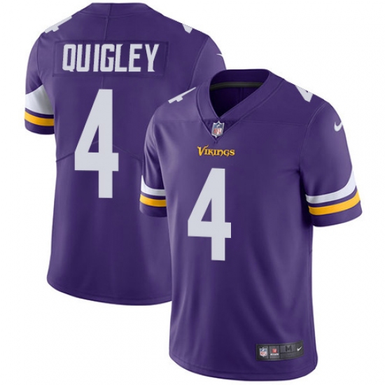 Youth Nike Minnesota Vikings #4 Ryan Quigley Purple Team Color Vapor Untouchable Limited Player NFL Jersey - Ujersey