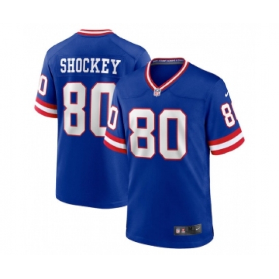 Men's New York Giants #80 Jeremy Shockey Royal Stitched Game Jersey - Ujersey