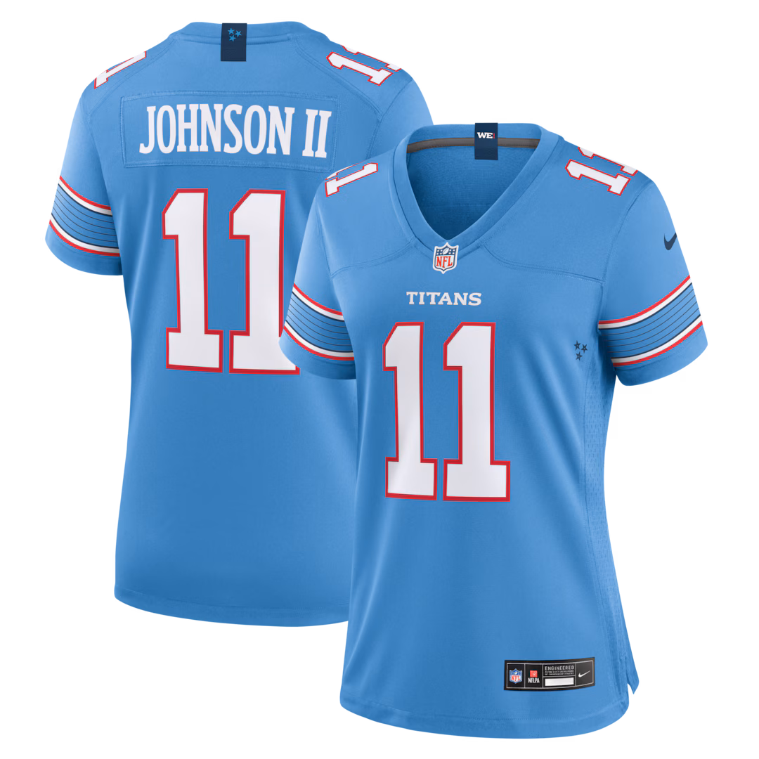 Women's Tennessee Titans Jermaine Johnson II Nike Light Blue Team Game Jersey - Ujersey