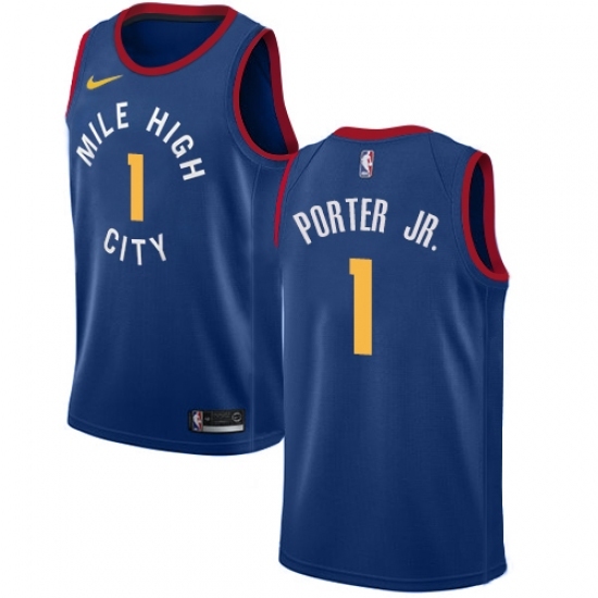 Women's Nike Denver Nuggets #1 Michael Porter Swingman Light Blue NBA Jersey Statement Edition - Ujersey