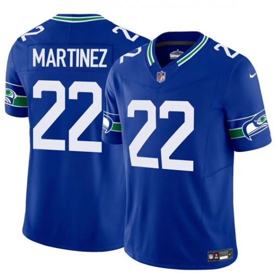 Men's Seattle Seahawks #22 Damien Martinez Royal 2025 F.U.S.E Throwback Vapor Limited Football Stitched Jersey - Ujersey