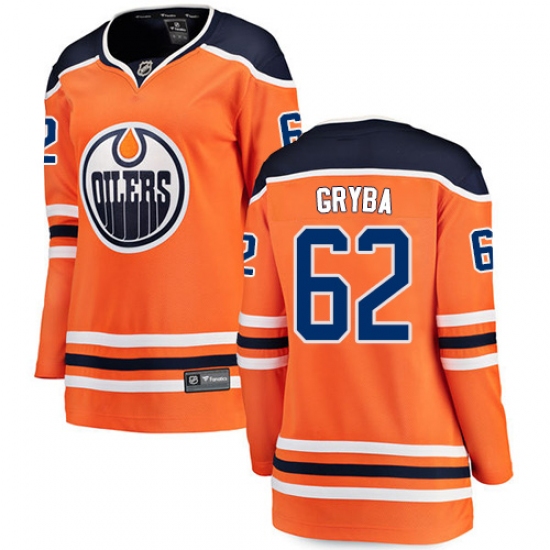 Women's Edmonton Oilers #62 Eric Gryba Fanatics Branded Orange Home Breakaway NHL Jersey - Ujersey