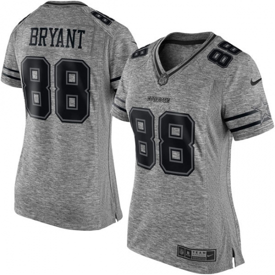 Women's Nike Dallas Cowboys #88 Dez Bryant Limited Gray Gridiron NFL Jersey - Ujersey