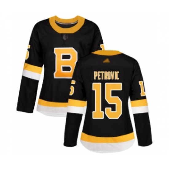 Women's Boston Bruins #15 Alex Petrovic Authentic Black Alternate Hockey Jersey - Ujersey