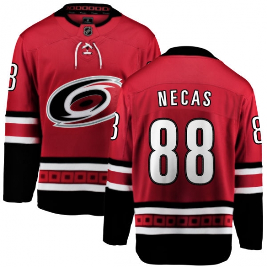 Youth Carolina Hurricanes #88 Martin Necas Authentic Red Home Fanatics Branded Breakaway NHL Jersey - Ujersey
