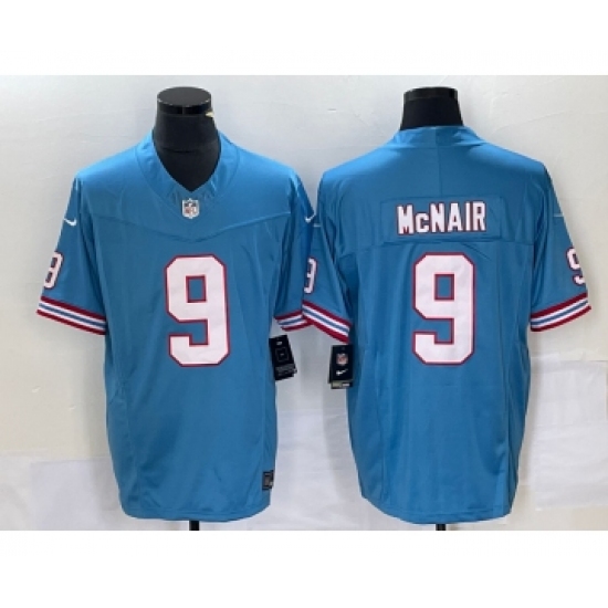 Men's Nike Tennessee Titans #9 Steve McNair Blue 2023 FUSE Vapor Limited Throwback Stitched Jersey - Ujersey