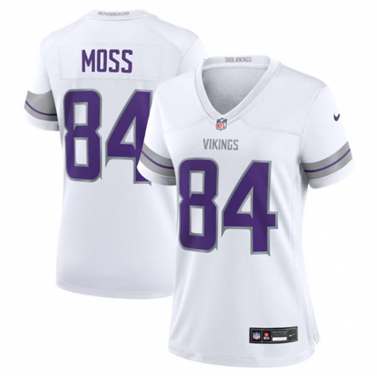 Women's Minnesota Vikings #84 Randy Moss White Winter Warrior Limited Football Stitched Jersey - Ujersey