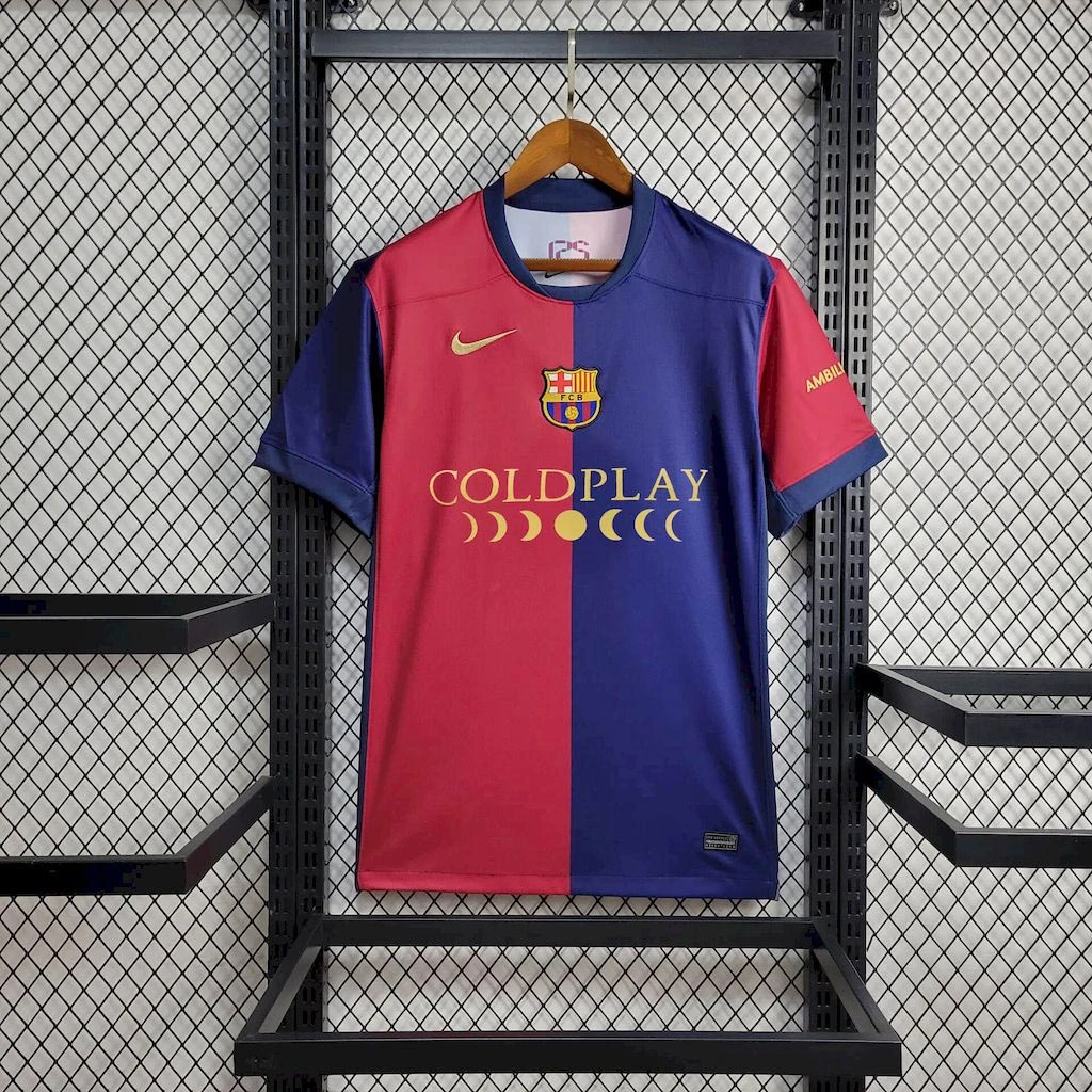 Barcelona Home Soccer Jersey x Coldplay Shirt 2024/25 - Ujersey NHL