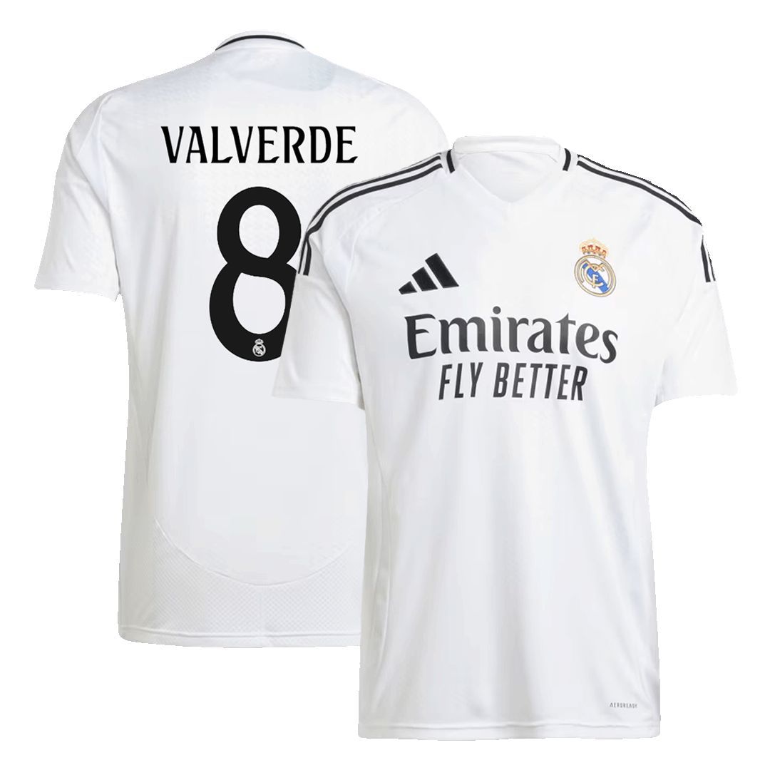 VALVERDE #8  Real Madrid Soccer Jersey Home Custom Shirt 2024/25 - ujerseystore