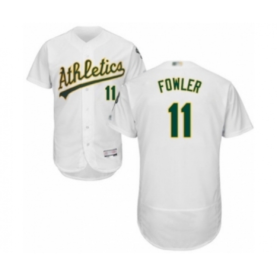 Men's Oakland Athletics #11 Dustin Fowler White Home Flex Base Authentic Collection Baseball Player Jersey - Ujersey