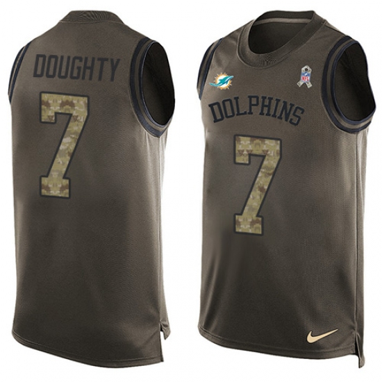 Men's Nike Miami Dolphins #7 Brandon Doughty Limited Green Salute to Service Tank Top NFL Jersey - Ujersey