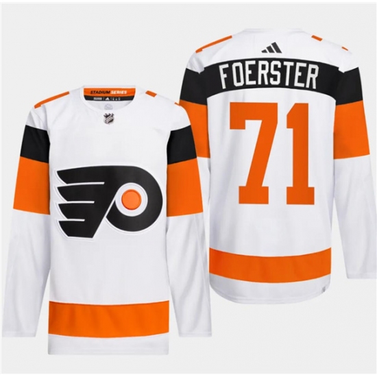 Men's Philadelphia Flyers #71 Tyson Foerster White 2024 Stadium Series Stitched Jersey - Ujersey