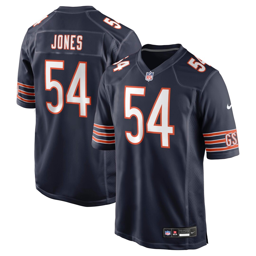 Men's Chicago Bears Logan Jones Nike Navy Team Game Jersey - Ujersey