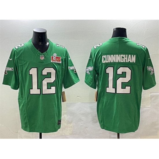 Men's Philadelphia Eagles #12 Randall Cunningham Green 2025 Super Bowl LIX F.U.S.E. Throwback Vapor Untouchable Limited Stitched Football Jersey - Ujersey