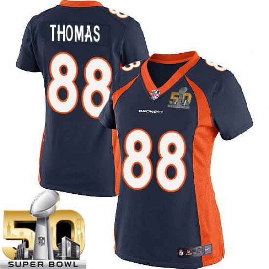 Women's Nike Denver Broncos #88 Demaryius Thomas Elite Navy Blue Alternate Super Bowl 50 Bound NFL Jersey - Ujersey