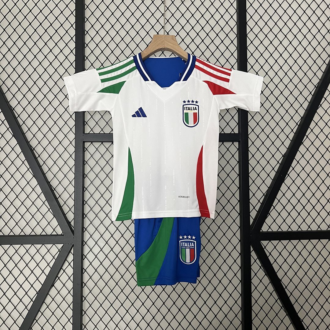 Italy Away Football Uniform Kids Kit Jersey+Shorts EURO 2024 - Ujersey NHL