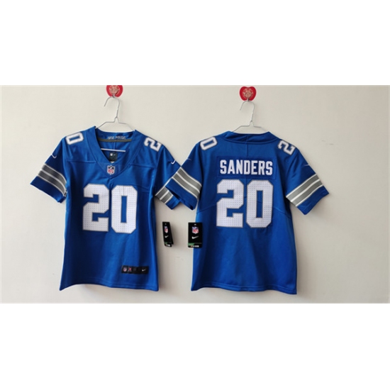 Women's Detroit Lions #20 Barry Sanders Blue Vapor Football Stitched Jersey(Run Smaller) - Ujersey