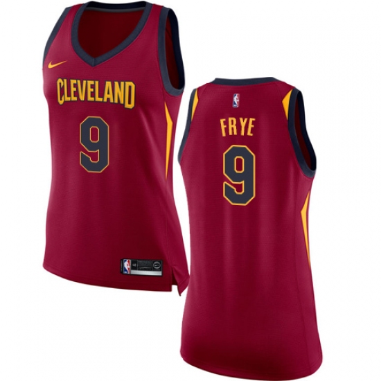 Women's Nike Cleveland Cavaliers #9 Channing Frye Swingman Maroon NBA Jersey - Icon Edition - Ujersey