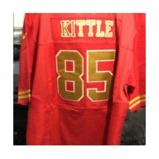 Men's San Francisco 49ers #85 George Kittle red gold Jersey - Ujersey