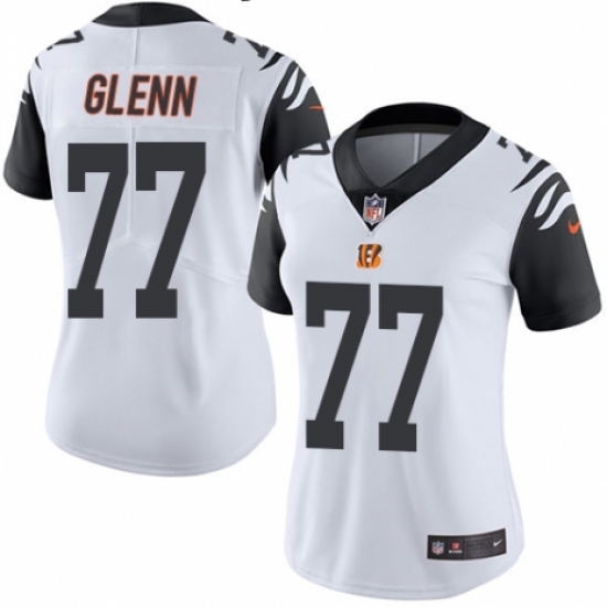 Women's Nike Cincinnati Bengals #77 Cordy Glenn Limited White Rush Vapor Untouchable NFL Jersey - Ujersey