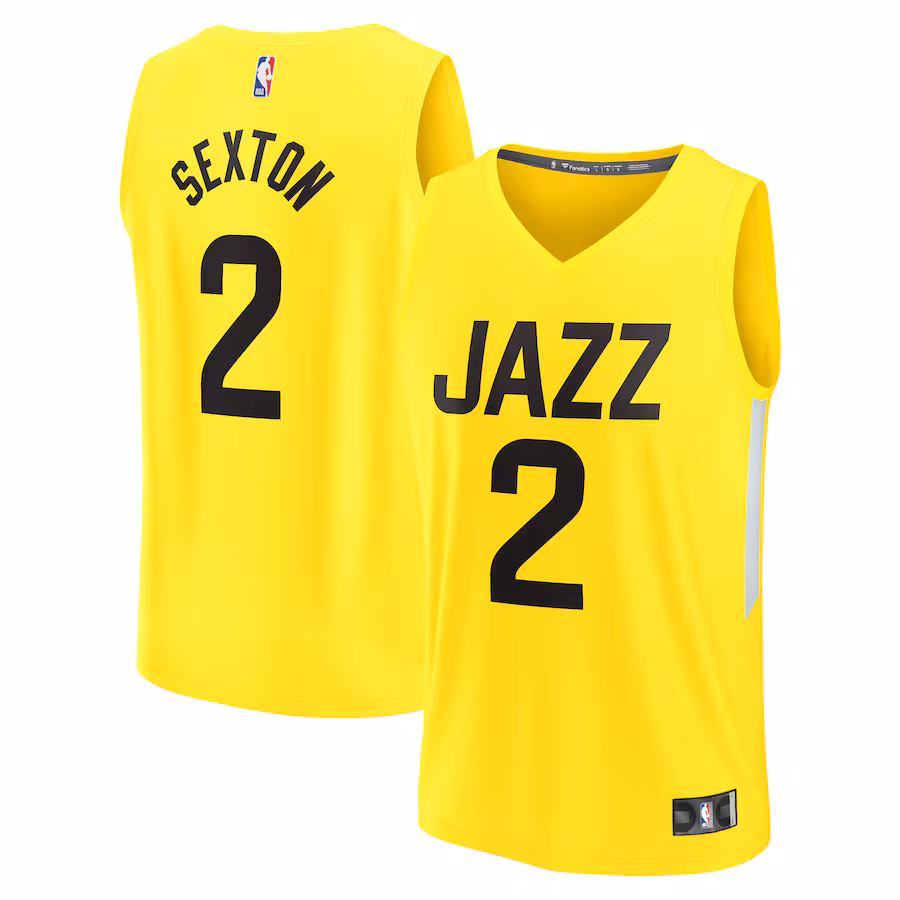 Men's Utah Jazz Collin Sexton Fanatics Gold Fast Break Replica Jersey - Icon Edition - Ujersey NHL
