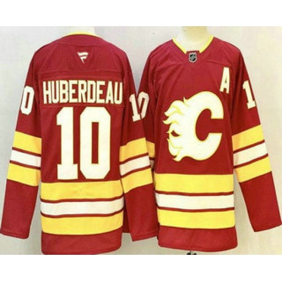 Men's Calgary Flames #10 Jonathan Huberdeau Red Authentic Jersey - Ujersey